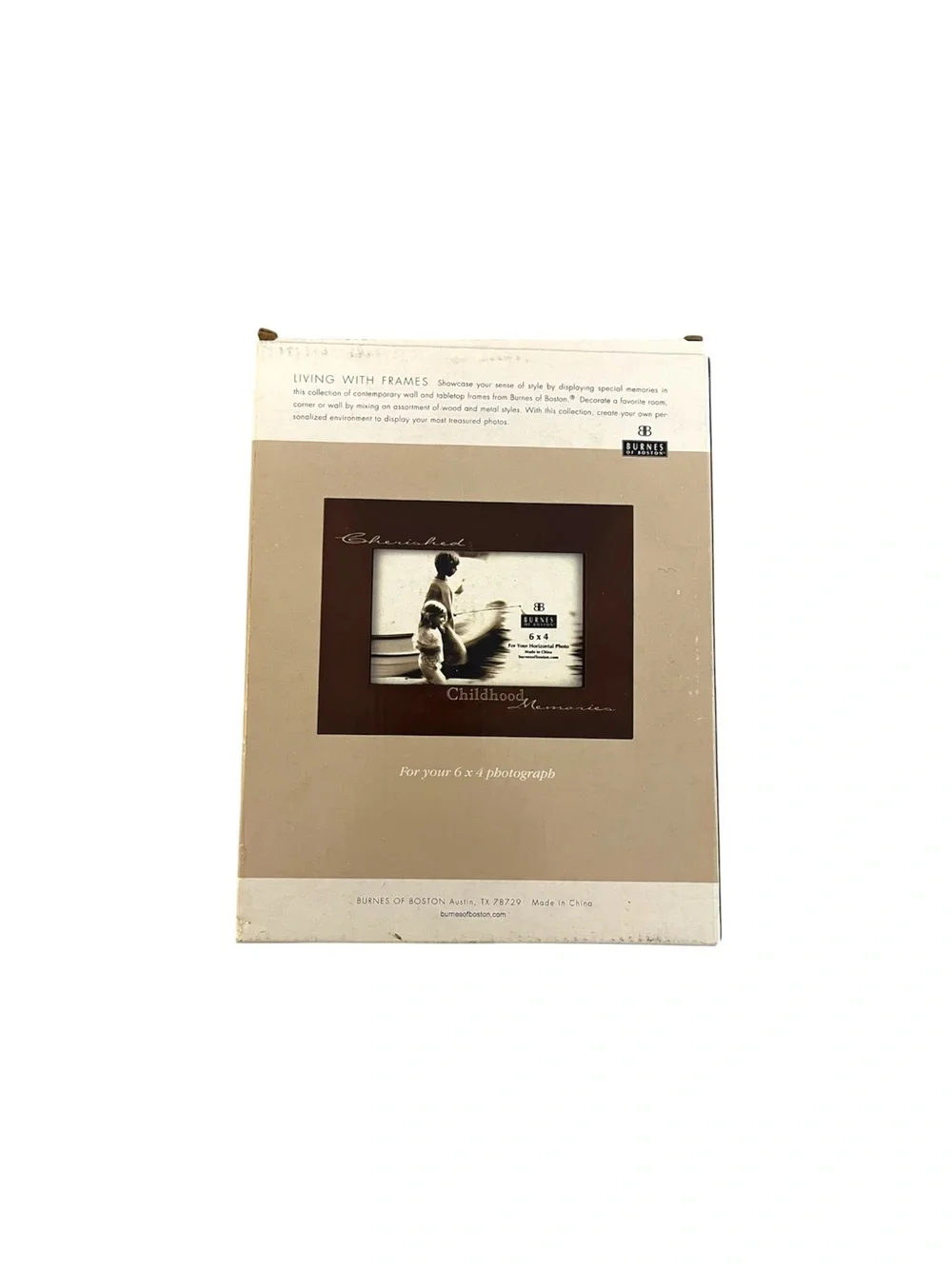 Burnes Of Boston Childhood Memories Wood Picture Frame 6x4 Photo Brown NEW